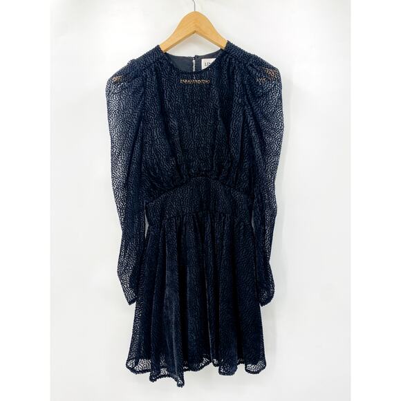 Lini Womens Gemma Black Velvet Polka Dot Mini Cocktail Dress - Picture 2 of 7